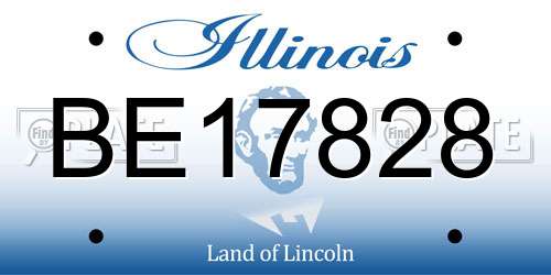 BE17828 Illinois License Plate