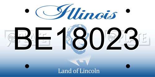 BE18023 Illinois License Plate