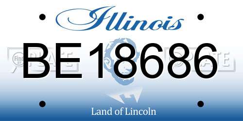 BE18686 Illinois License Plate