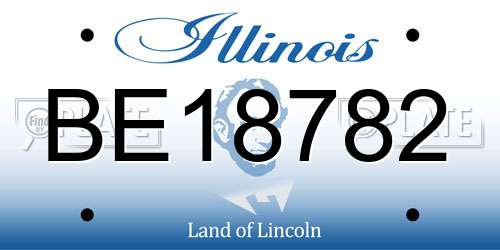 BE18782 Illinois License Plate