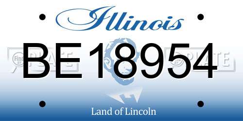 BE18954 Illinois License Plate