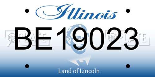 BE19023 Illinois License Plate