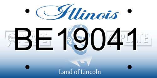 BE19041 Illinois License Plate
