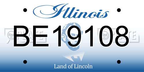 BE19108 Illinois License Plate