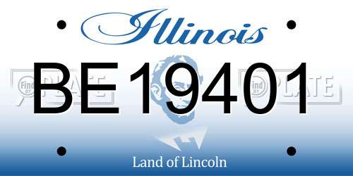 BE19401 Illinois License Plate
