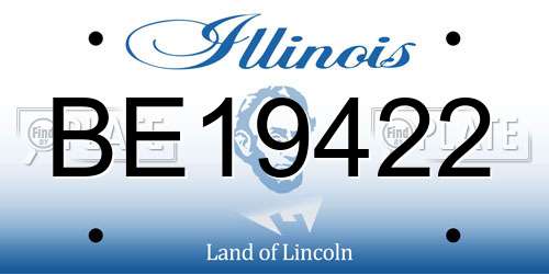 BE19422 Illinois License Plate