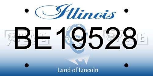BE19528 Illinois License Plate