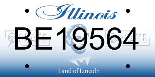 BE19564 Illinois License Plate