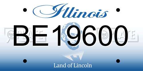 BE19600 Illinois License Plate