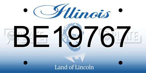 BE19767 Illinois License Plate