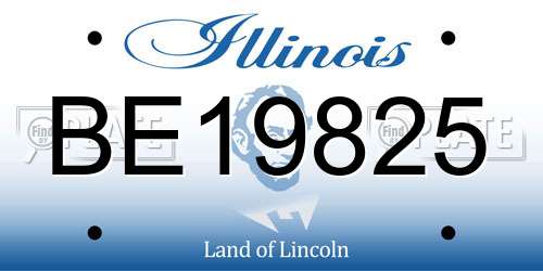 BE19825 Illinois License Plate