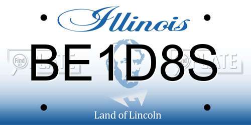 BE1D8S Illinois License Plate