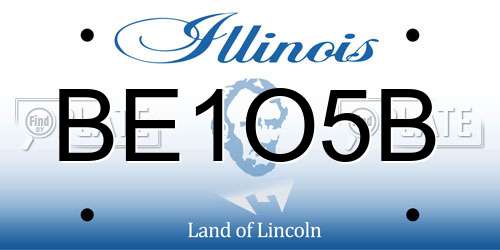 BE1O5B Illinois License Plate