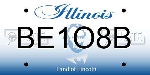 BE1O8B Illinois License Plate