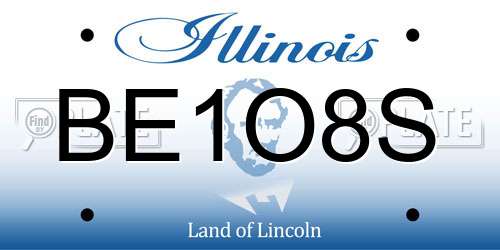 BE1O8S Illinois License Plate