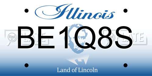 BE1Q8S Illinois License Plate
