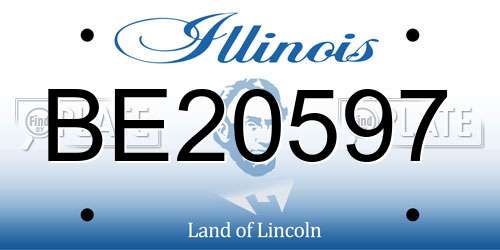 BE20597 Illinois License Plate