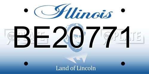 BE20771 Illinois License Plate