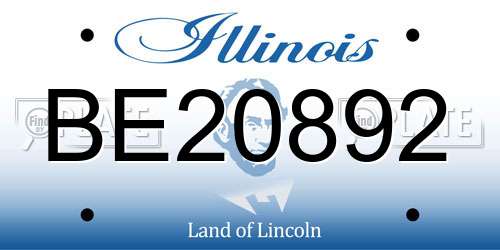 BE20892 Illinois License Plate