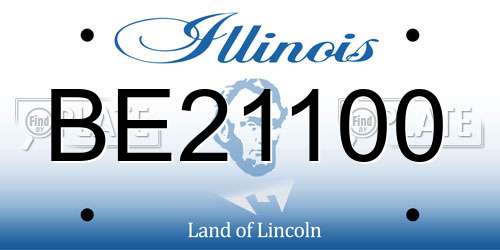 BE21100 Illinois License Plate