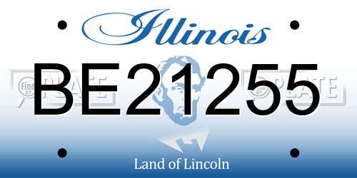 BE21255 Illinois License Plate