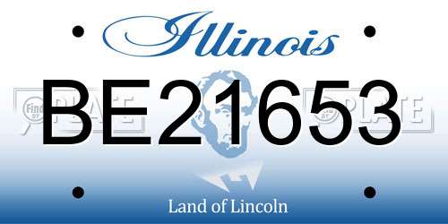 BE21653 Illinois License Plate