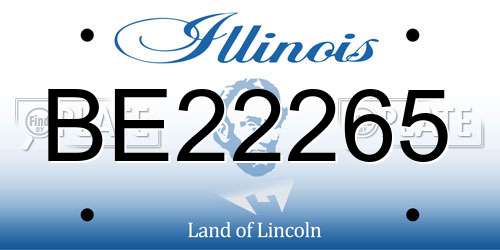 BE22265 Illinois License Plate