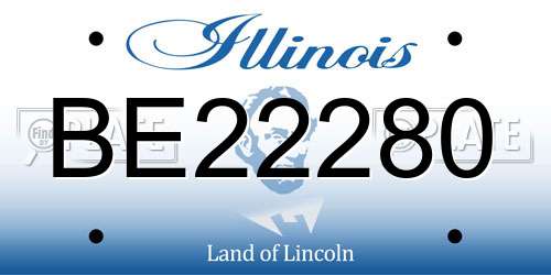 BE22280 Illinois License Plate