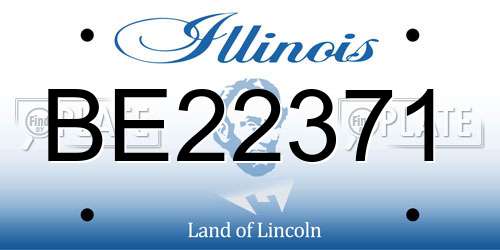 BE22371 Illinois License Plate