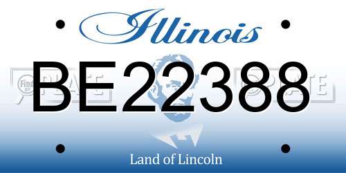 BE22388 Illinois License Plate