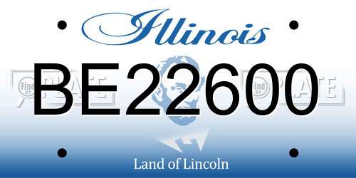 BE22600 Illinois License Plate