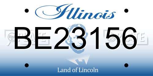 BE23156 Illinois License Plate