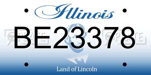 BE23378 Illinois License Plate