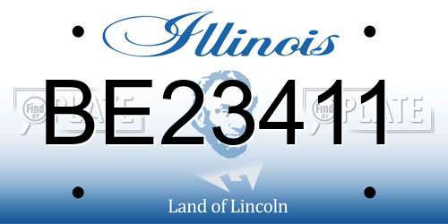 BE23411 Illinois License Plate