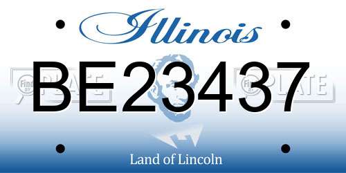 BE23437 Illinois License Plate