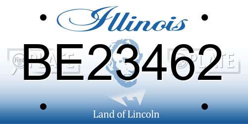 BE23462 Illinois License Plate