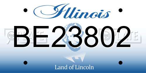 BE23802 Illinois License Plate
