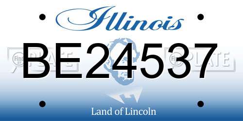BE24537 Illinois License Plate