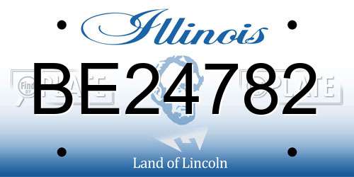 BE24782 Illinois License Plate
