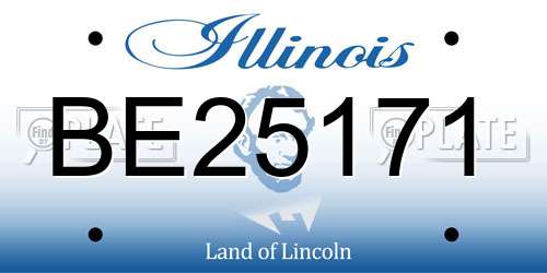 BE25171 Illinois License Plate