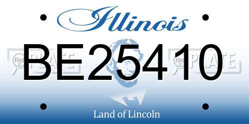 BE25410 Illinois License Plate