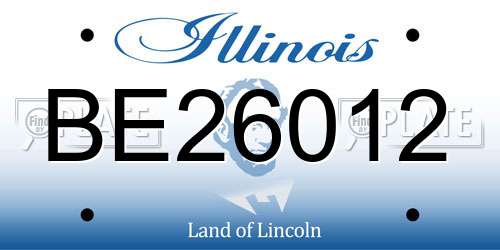 BE26012 Illinois License Plate