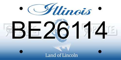 BE26114 Illinois License Plate