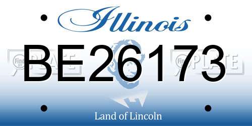 BE26173 Illinois License Plate