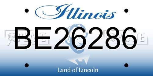 BE26286 Illinois License Plate