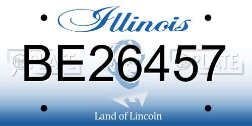 BE26457 Illinois License Plate