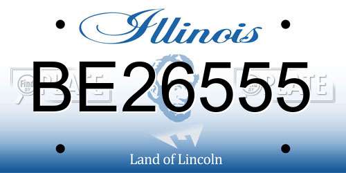 BE26555 Illinois License Plate