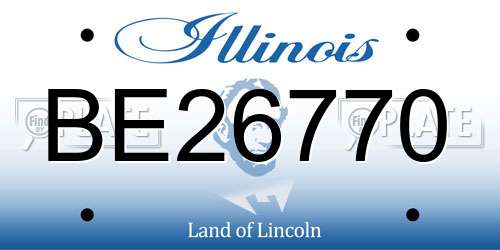 BE26770 Illinois License Plate