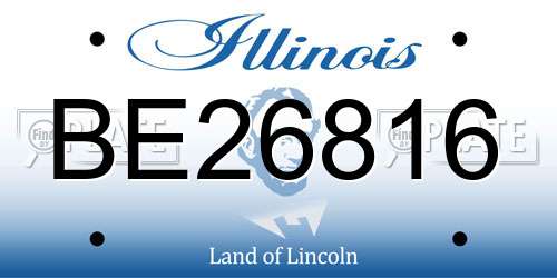 BE26816 Illinois License Plate
