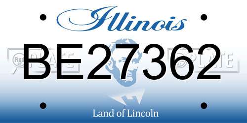BE27362 Illinois License Plate